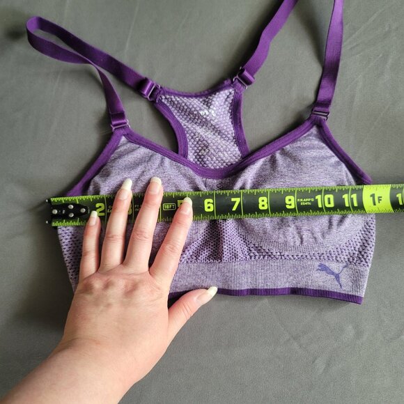 Puma Sports Bra Womens S Purple Racerback Light Support Athletic Activewear Yoga - Picture 3 of 7